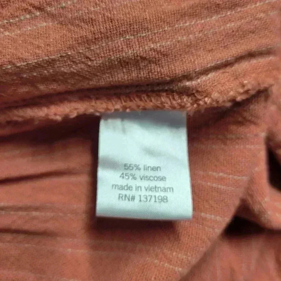 Now Gen x Sonoma Extra Large Salmon White Pinstripe Belted Linen Blend Shorts - Picture 8 of 9